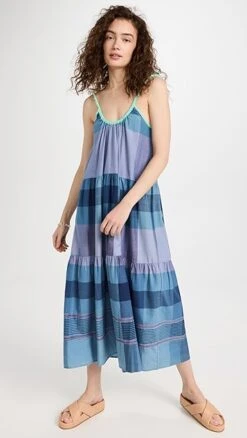 Abacaxi Tie-Strap Tiered Maxi Dress