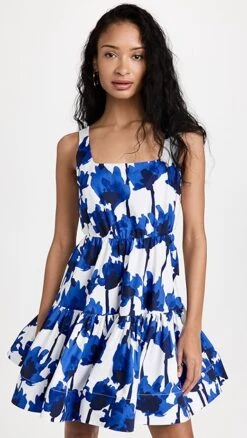 Jason Wu Printed Short Sleeve Ruffle Dress