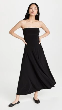Norma Kamali Strapless Flared Dress To Midcalf