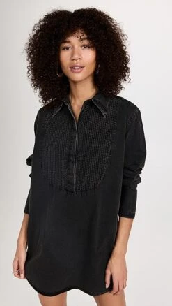 One Teaspoon Blackout Tuxedo Shirt Dress