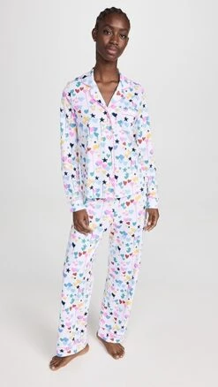 Roller Rabbit X Kerri Rosenthal Starry Starry Love Long Sleeve Polo Paja